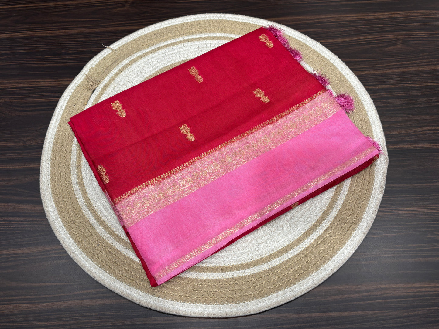 Satin crape saree