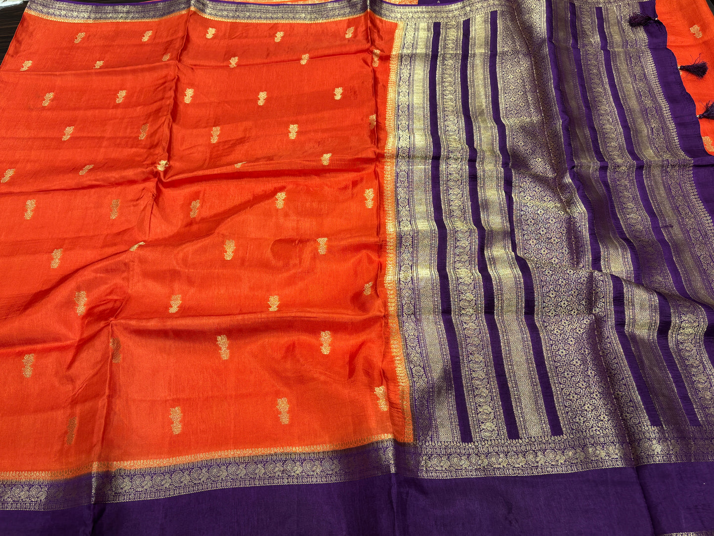Satin crape saree