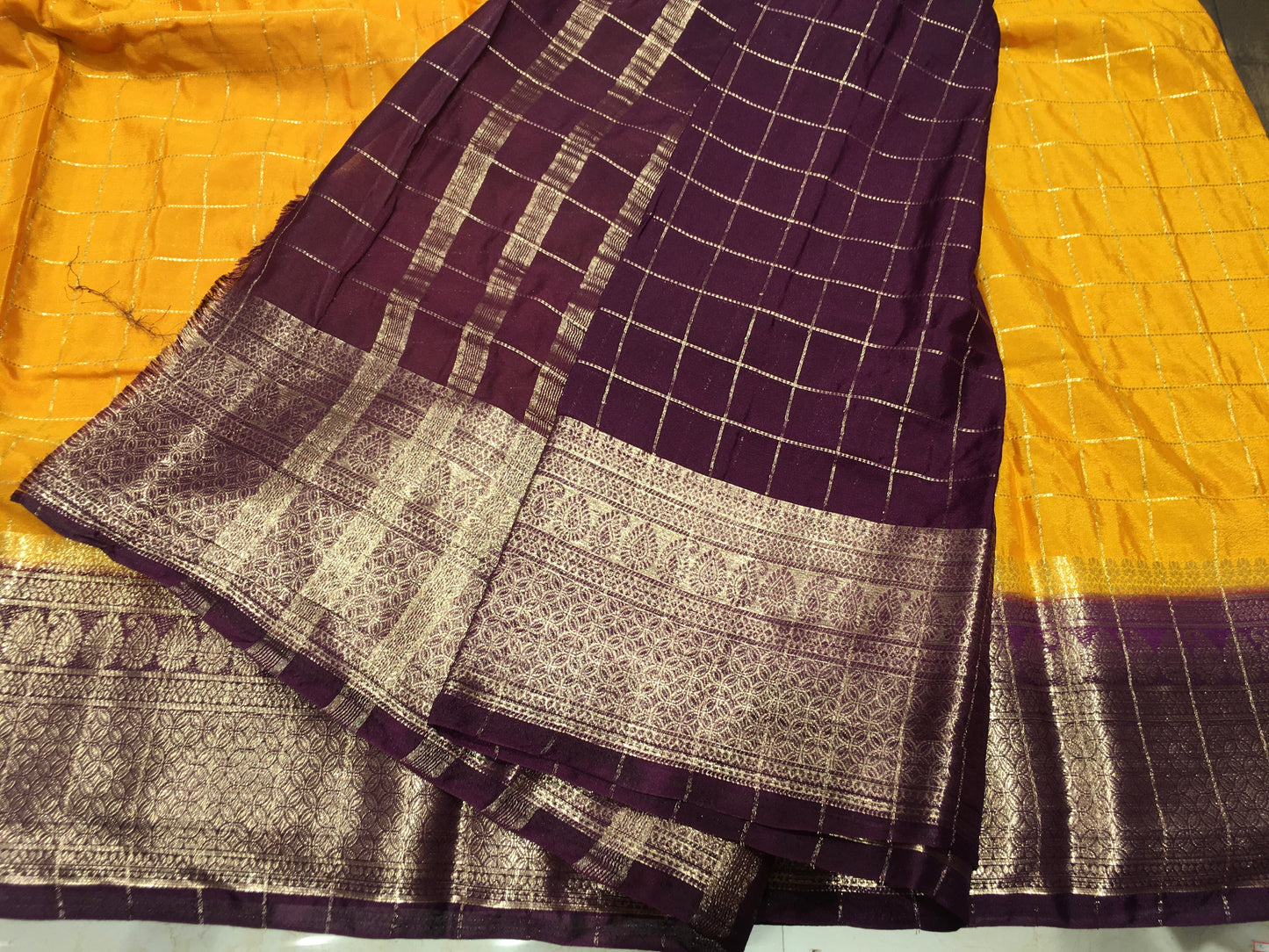 Semi Mysore Crape Saree