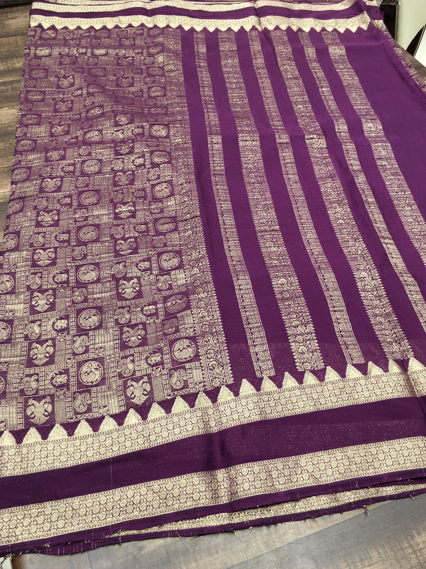 Chiffon broced saree