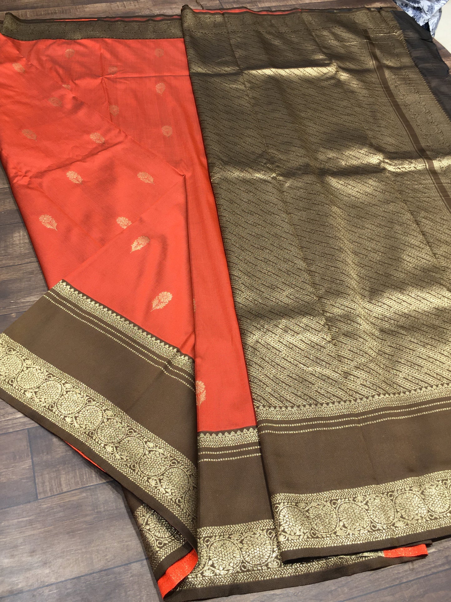 Satin crape saree