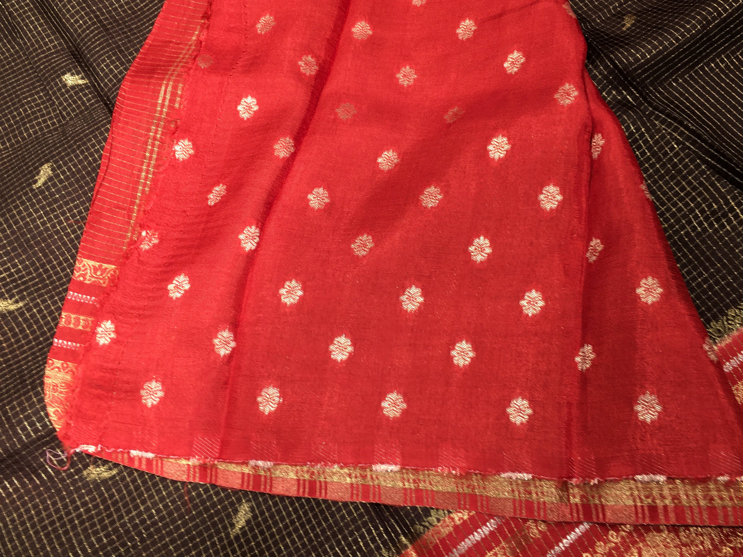 Moonga crape saree