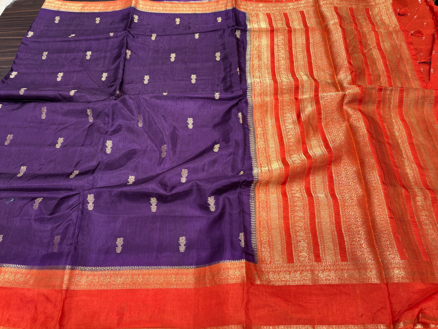 Satin crape saree