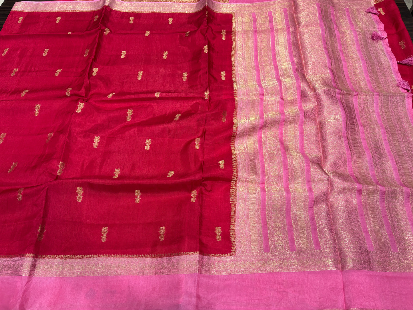Satin crape saree