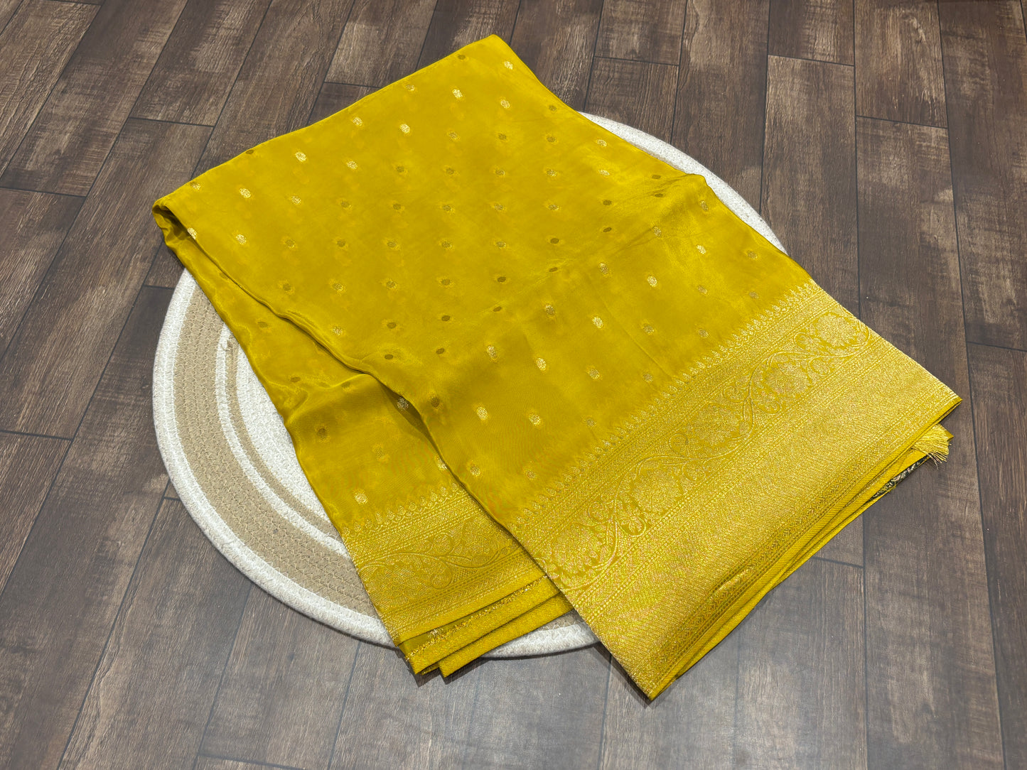 Satin crape saree