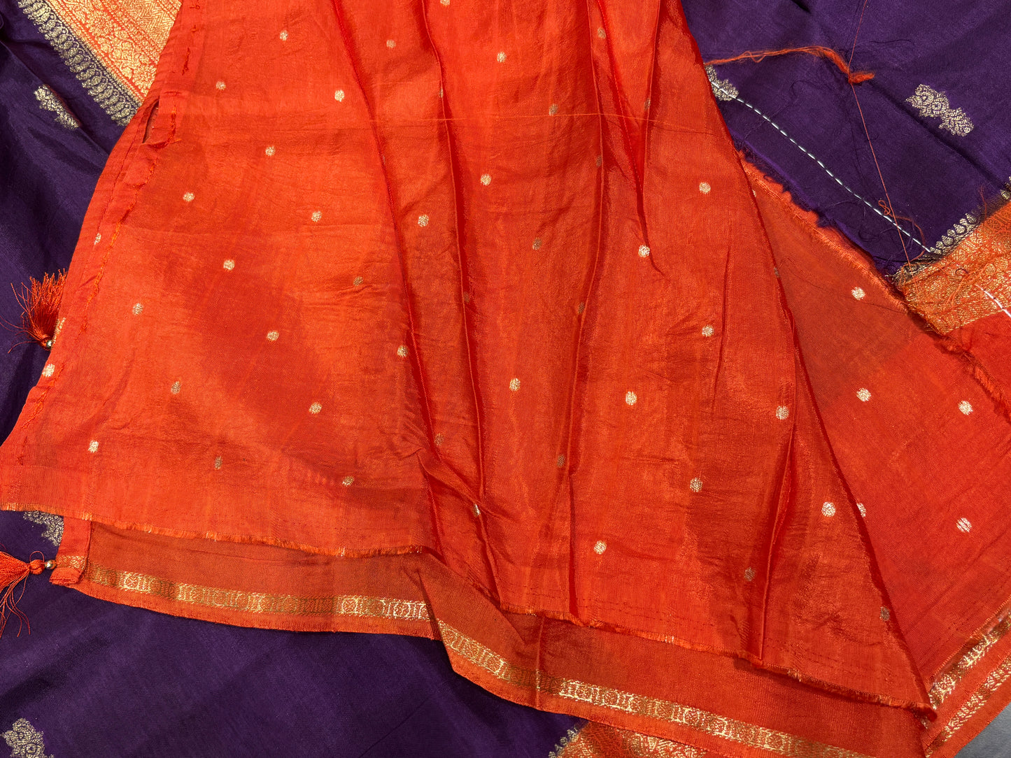 Satin crape saree