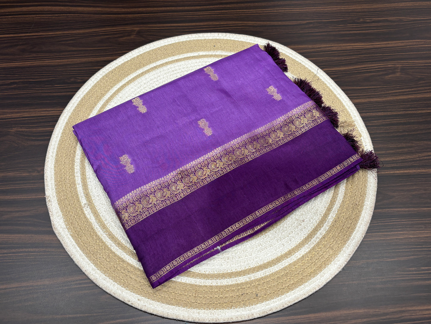 Satin crape saree
