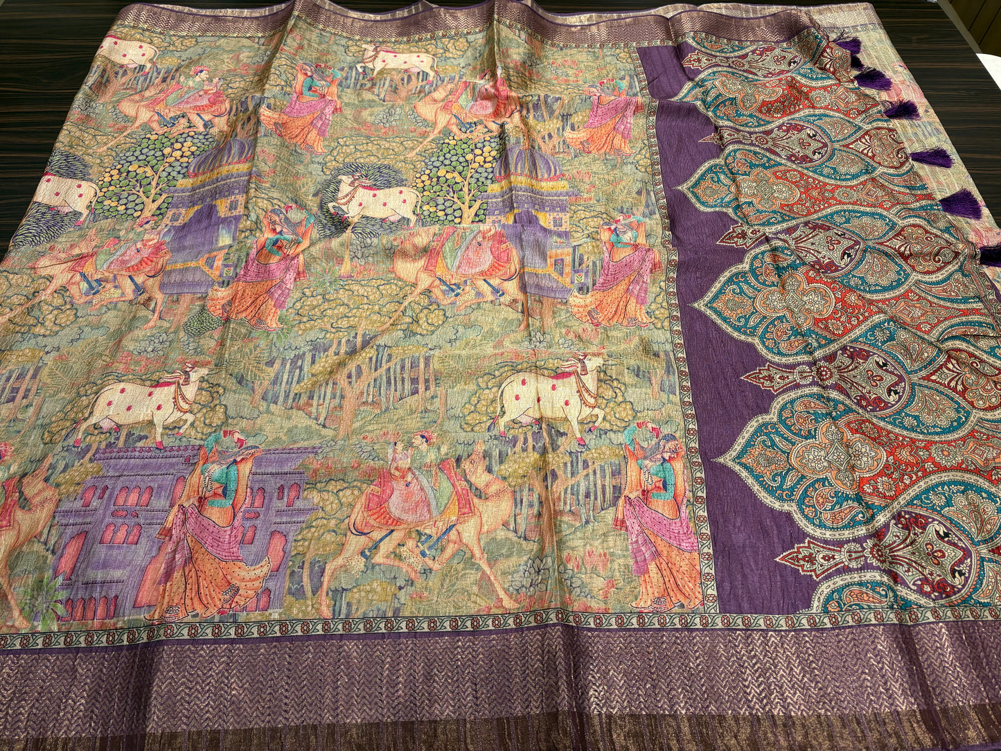 Plumeria silk saree
