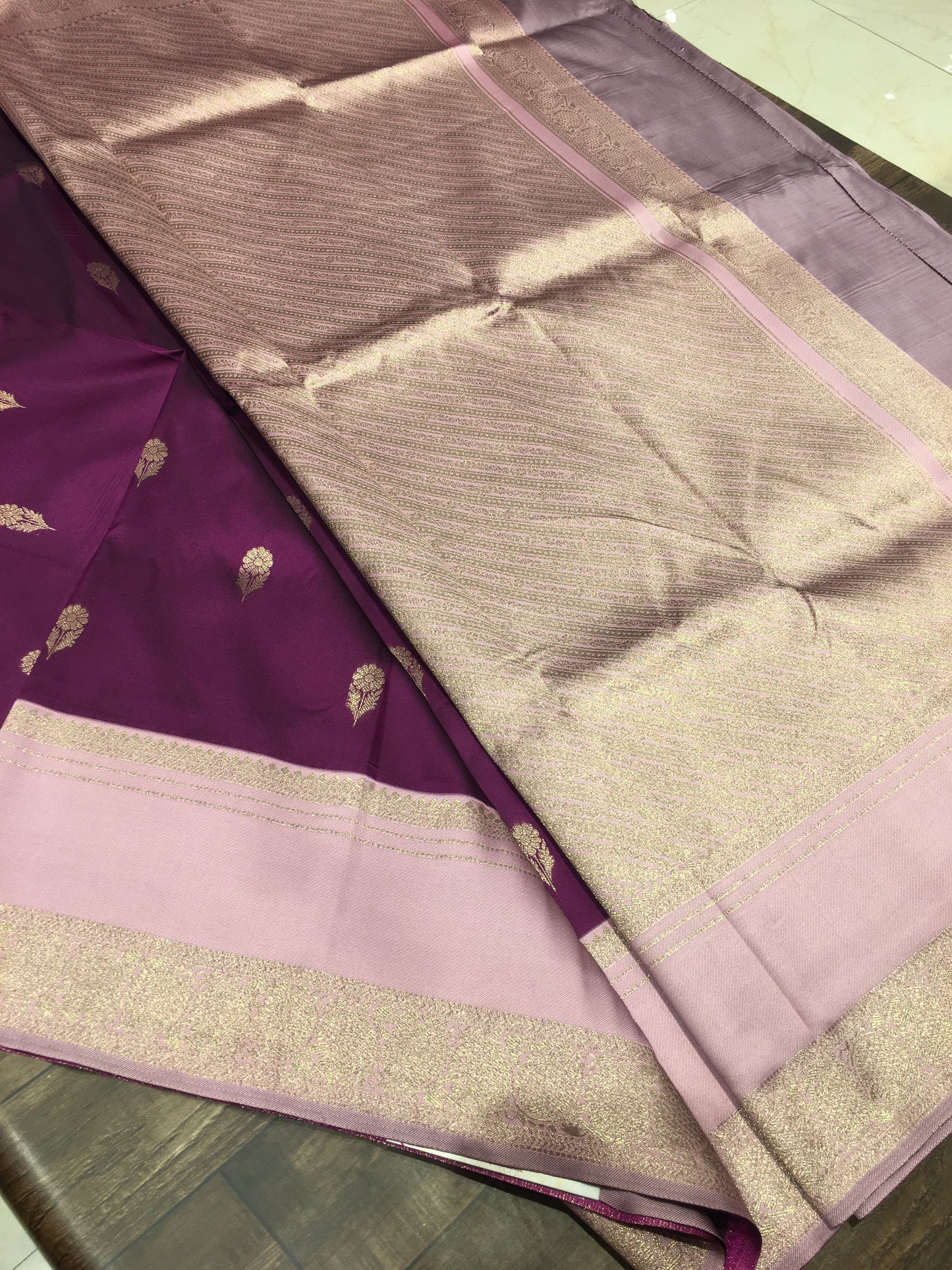 Satin crape saree