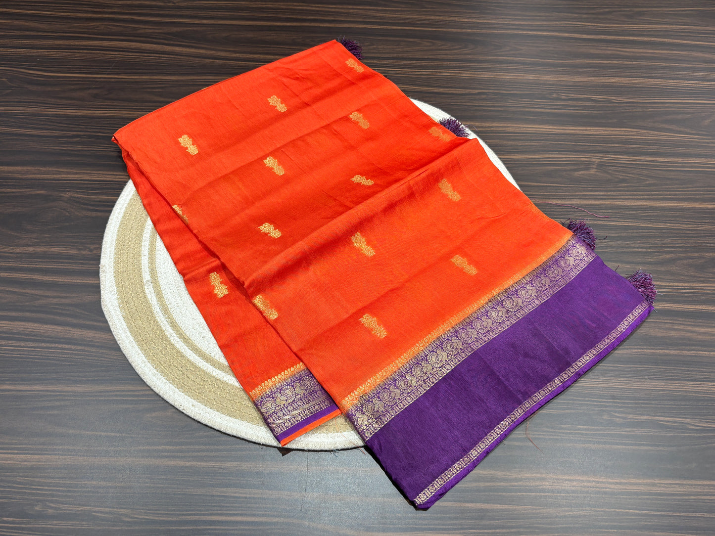 Satin crape saree