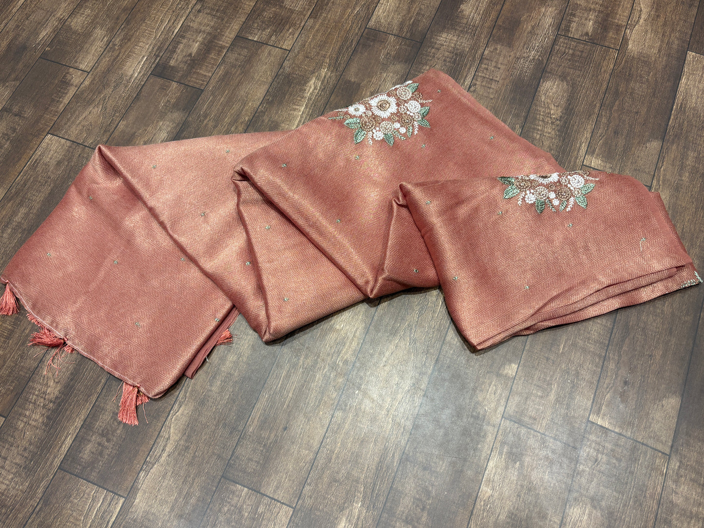 Soft tussar saree with thread work