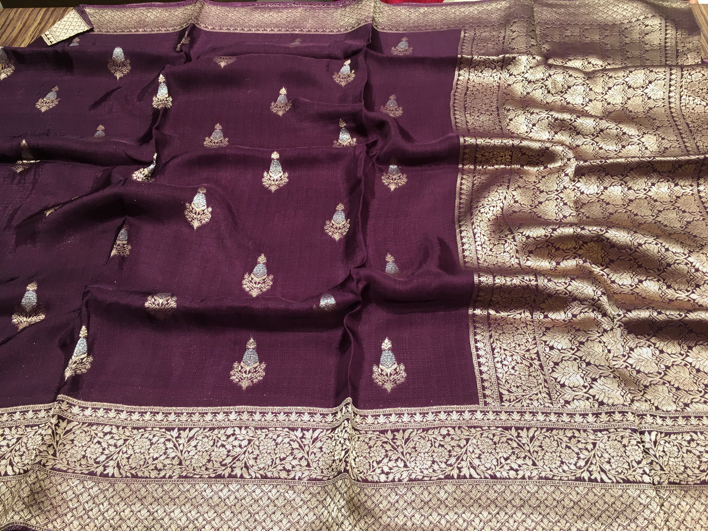 Russian crape saree