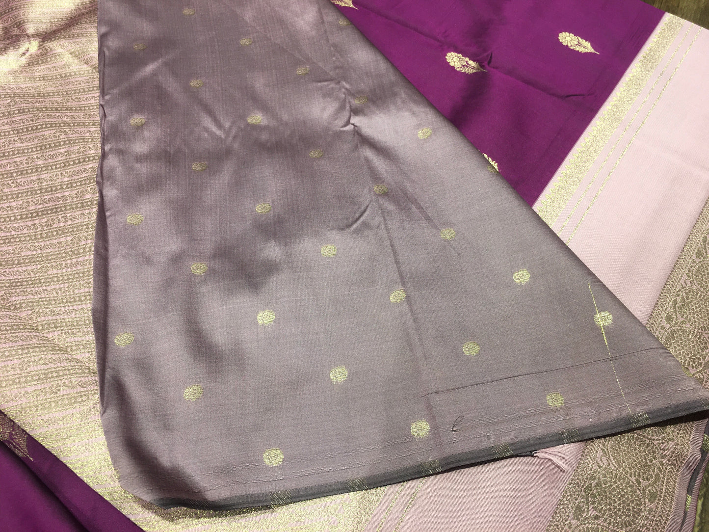 Satin crape saree