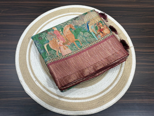 Plumeria silk saree