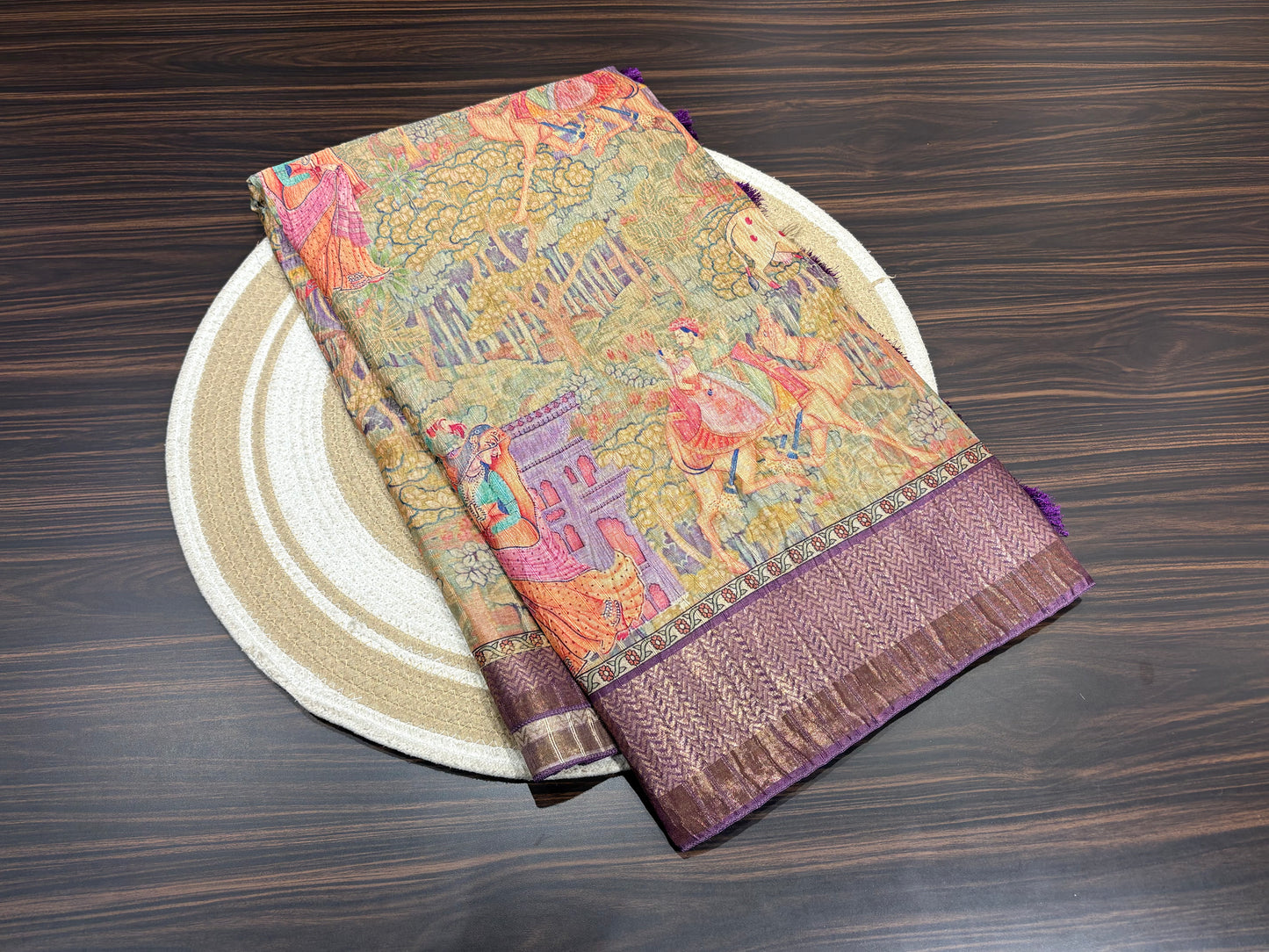 Plumeria silk saree