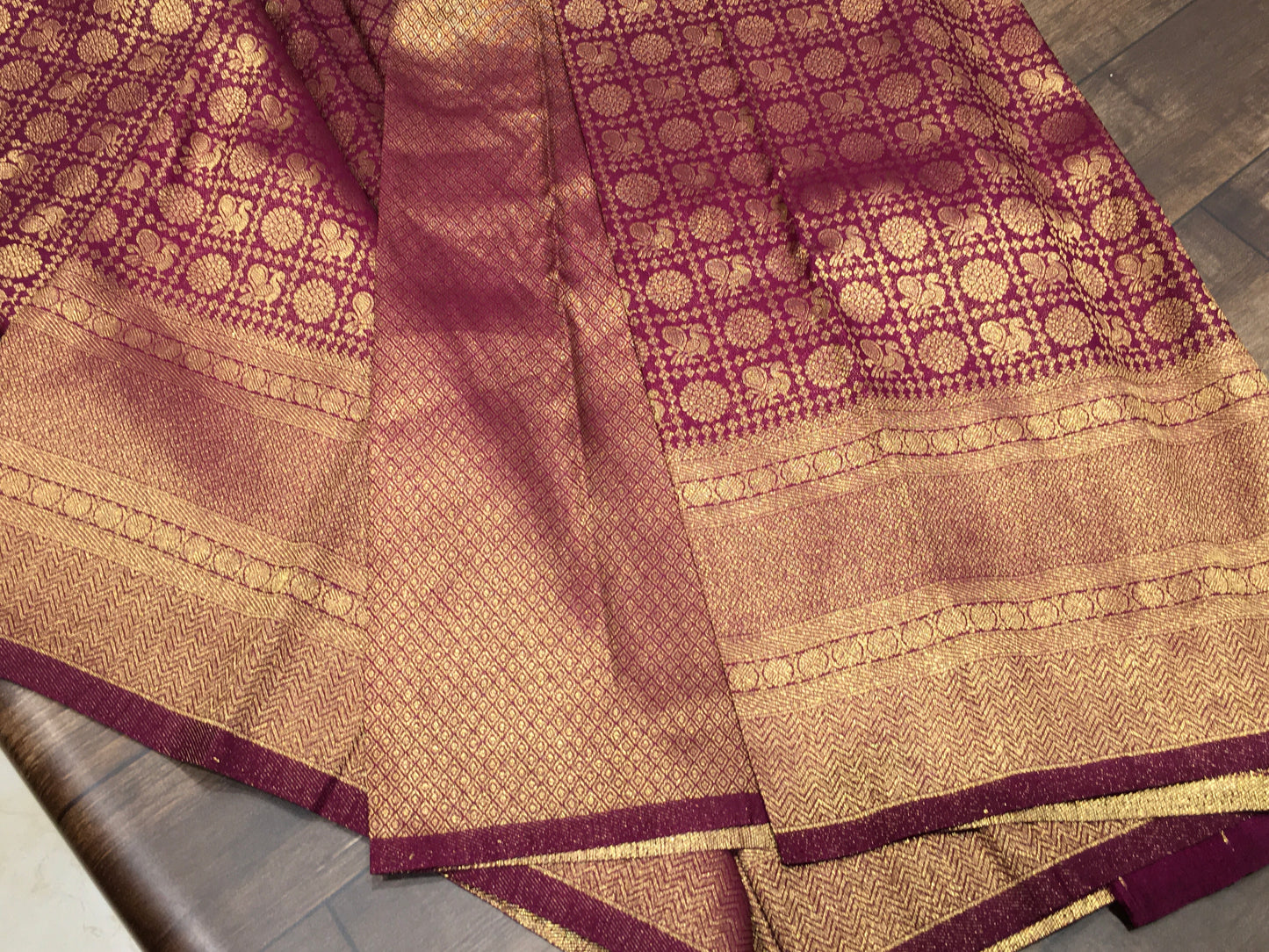 Satin crape saree