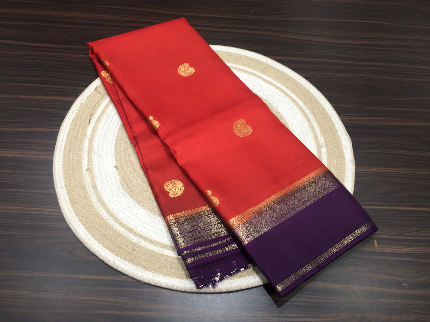 Moonga crape saree
