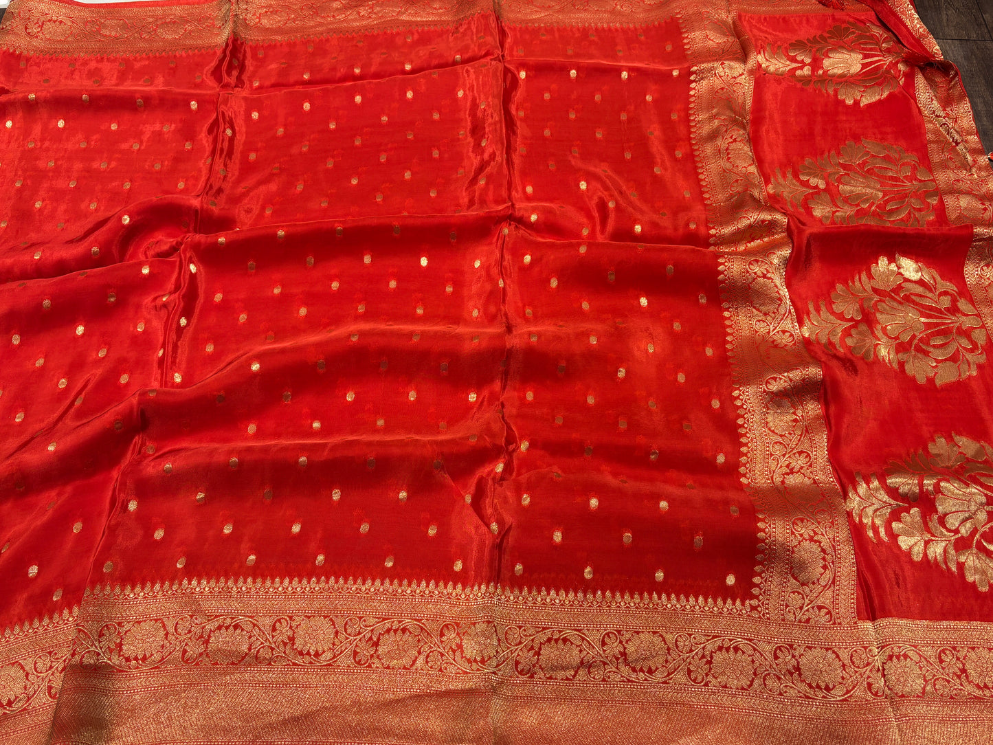 Satin crape saree