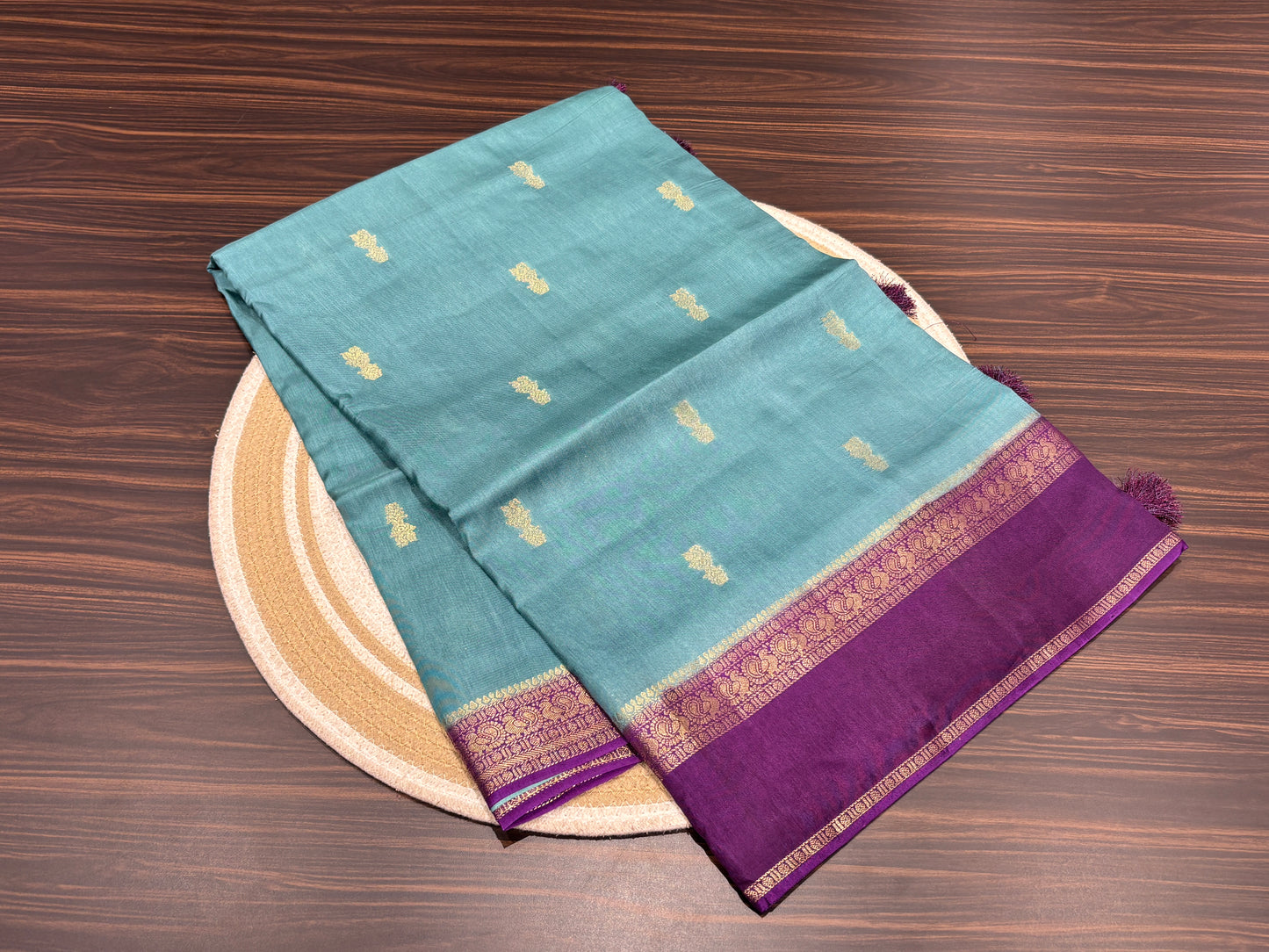 Satin crape saree