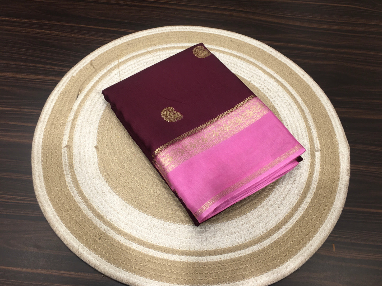 Moonga crape saree