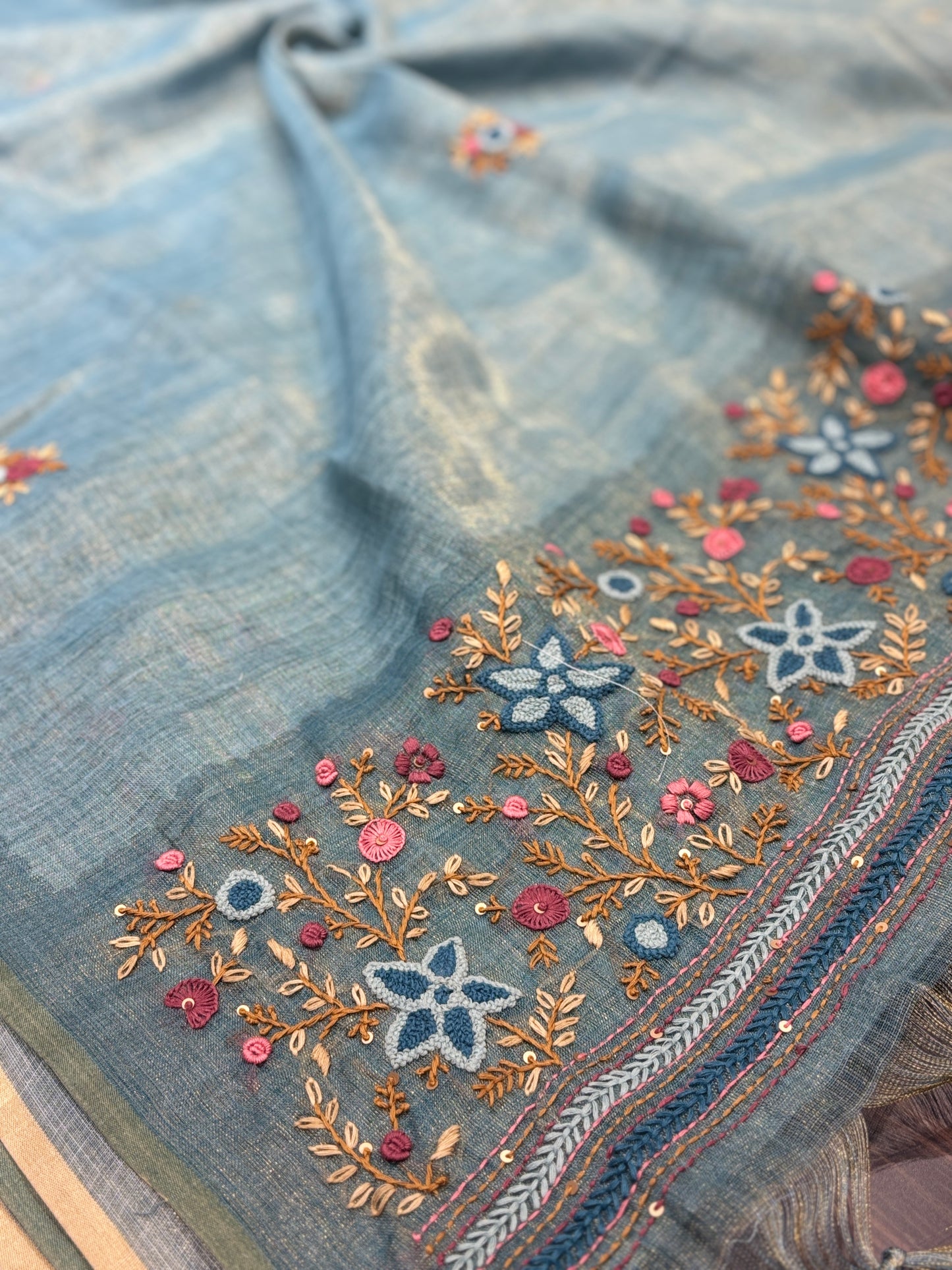 Lilen cotton saree