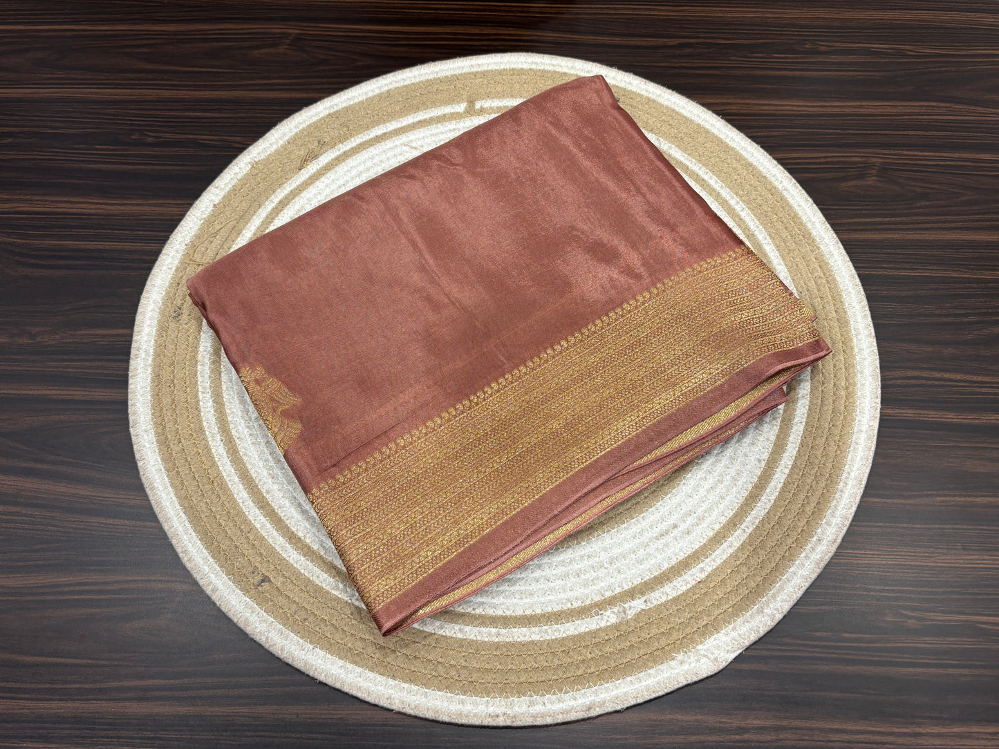 Satin crape saree