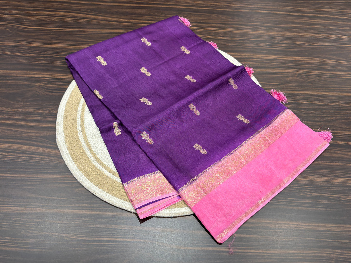 Satin crape saree