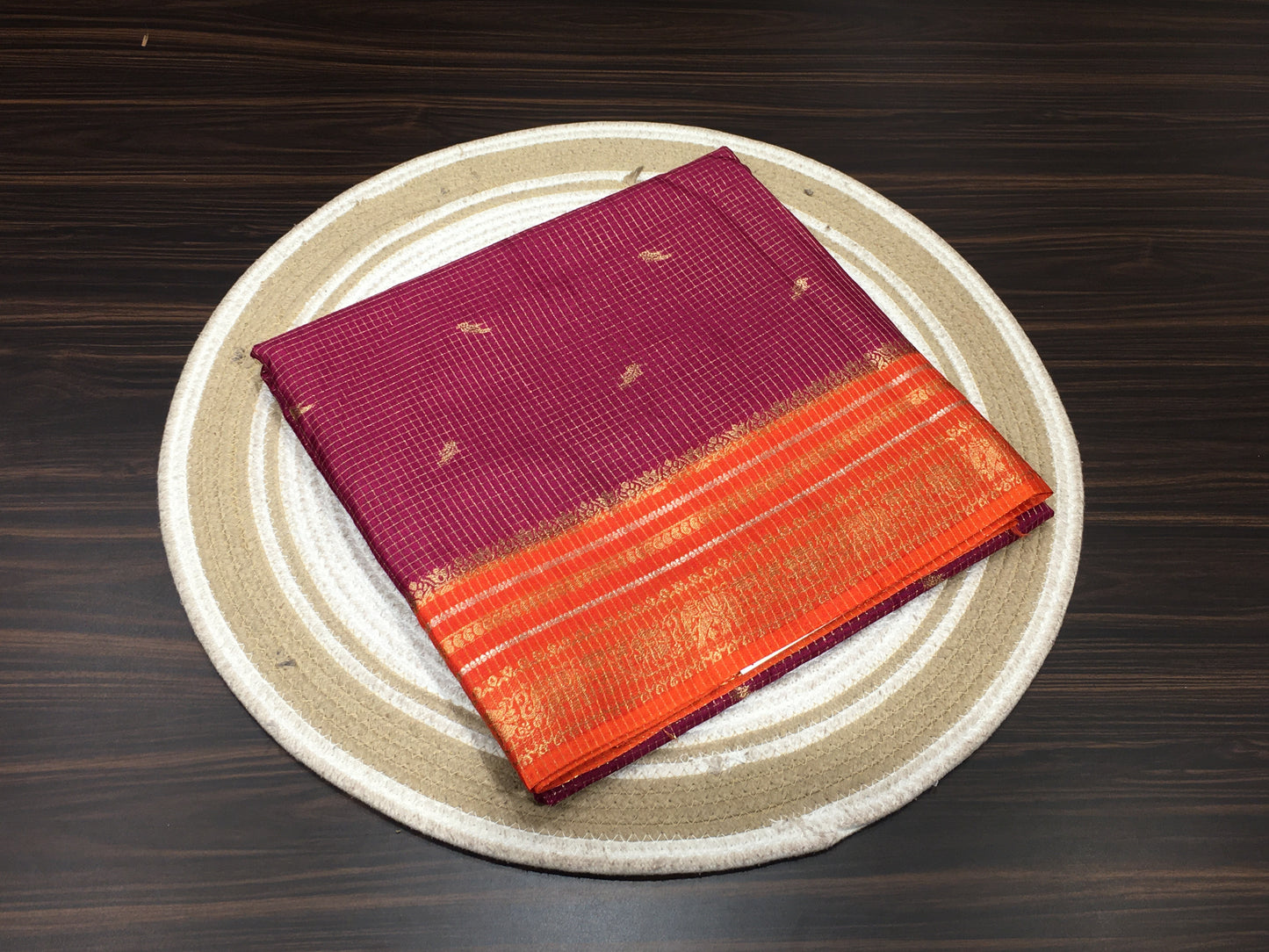 Moonga crape saree