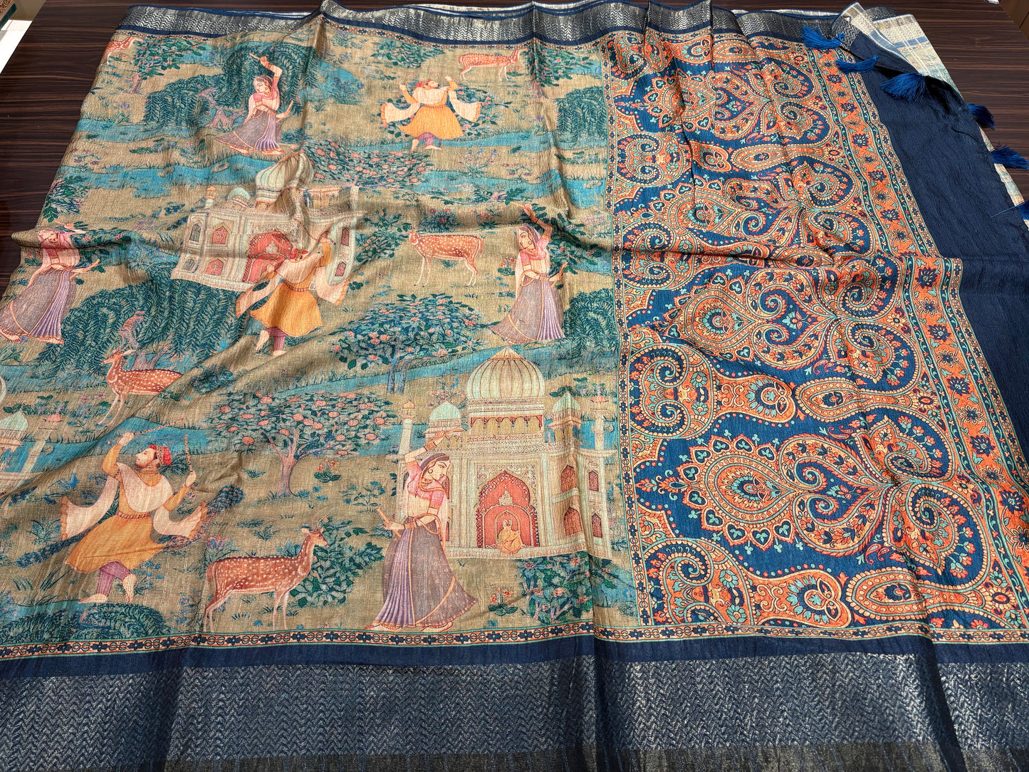 Plumeria silk saree
