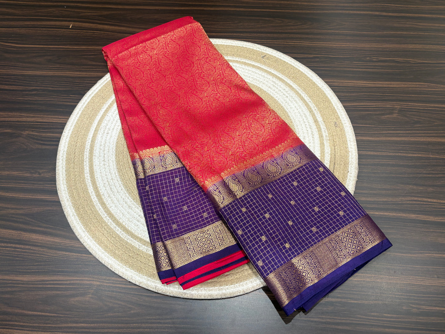 Semi Mysore Crape Saree