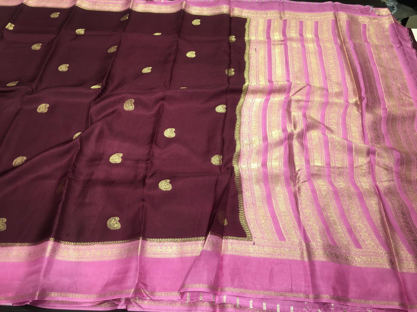 Moonga crape saree