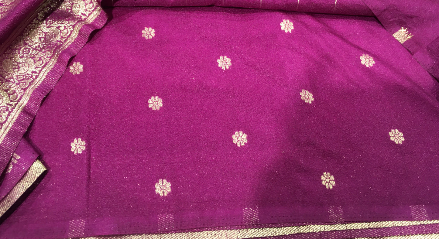 Soft crape saree