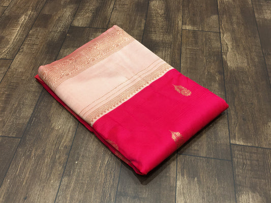 Satin crape saree