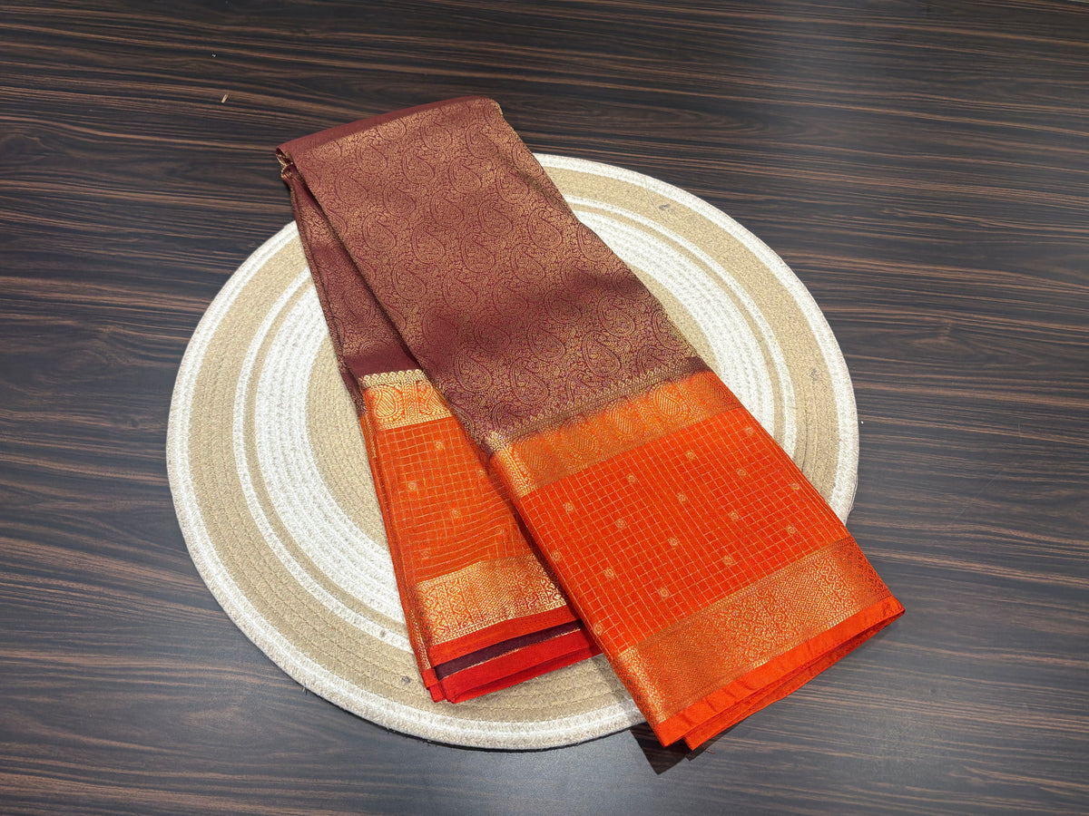 Semi Mysore Crape Saree