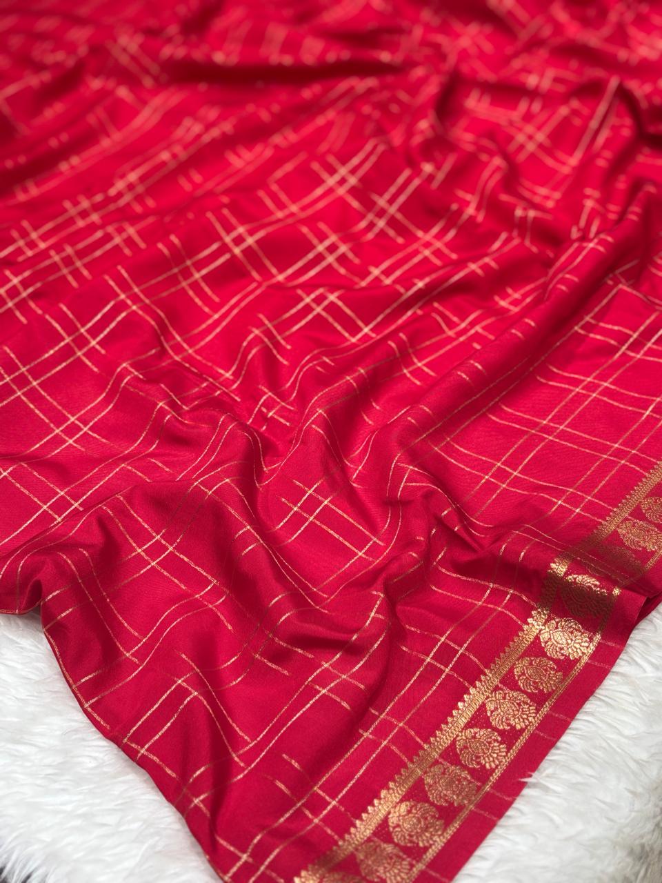 Premium Semi Mysore Crape Silk Saree