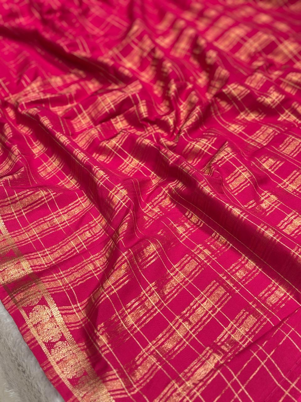 Premium Semi Mysore Crape Silk Saree