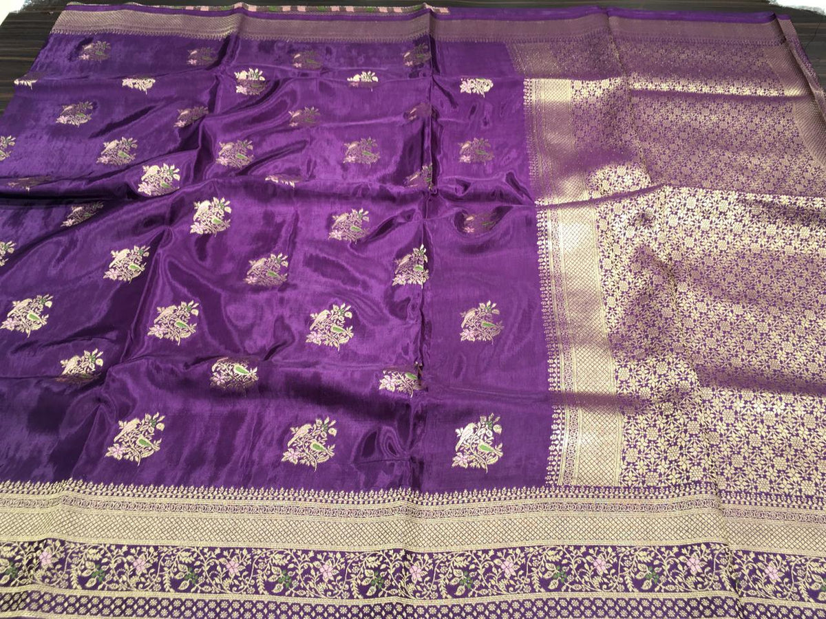 Satin Meena Crepe Saree