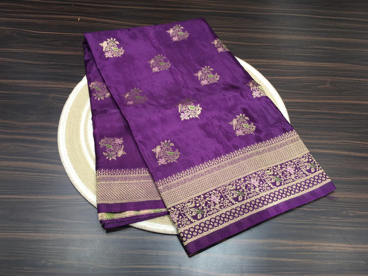 Satin Meena Crepe Saree