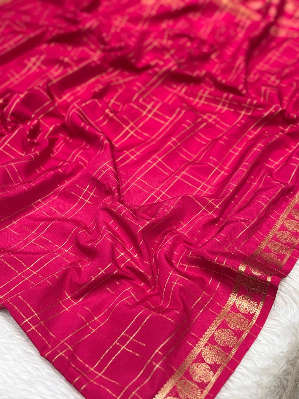 Premium Semi Mysore Crape Silk Saree