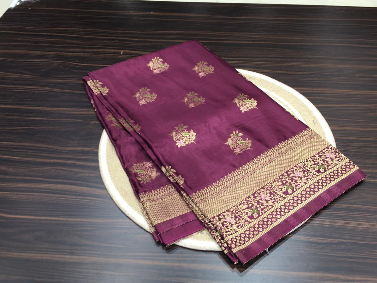 Satin Meena Crepe Saree