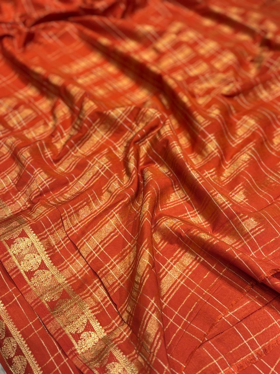 Premium Semi Mysore Crape Silk Saree