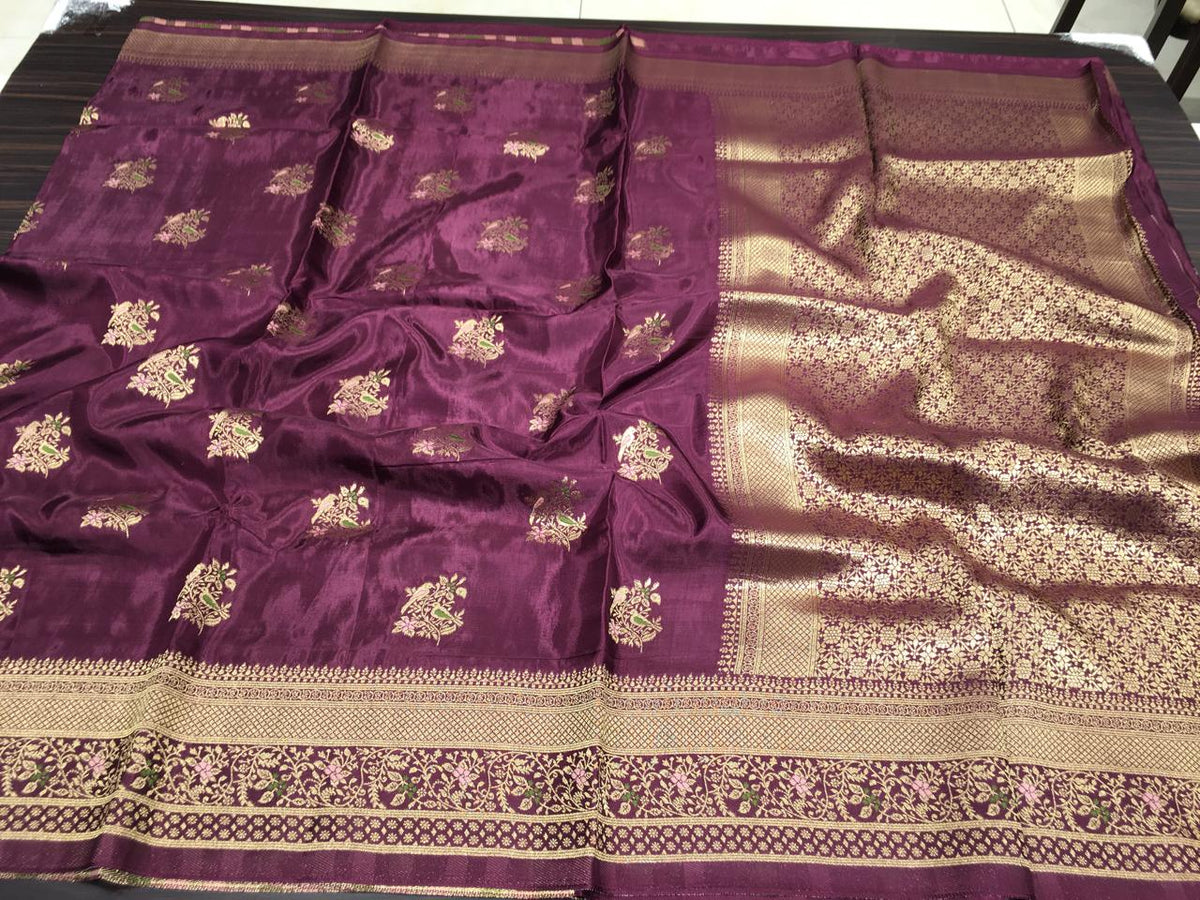 Satin Meena Crepe Saree