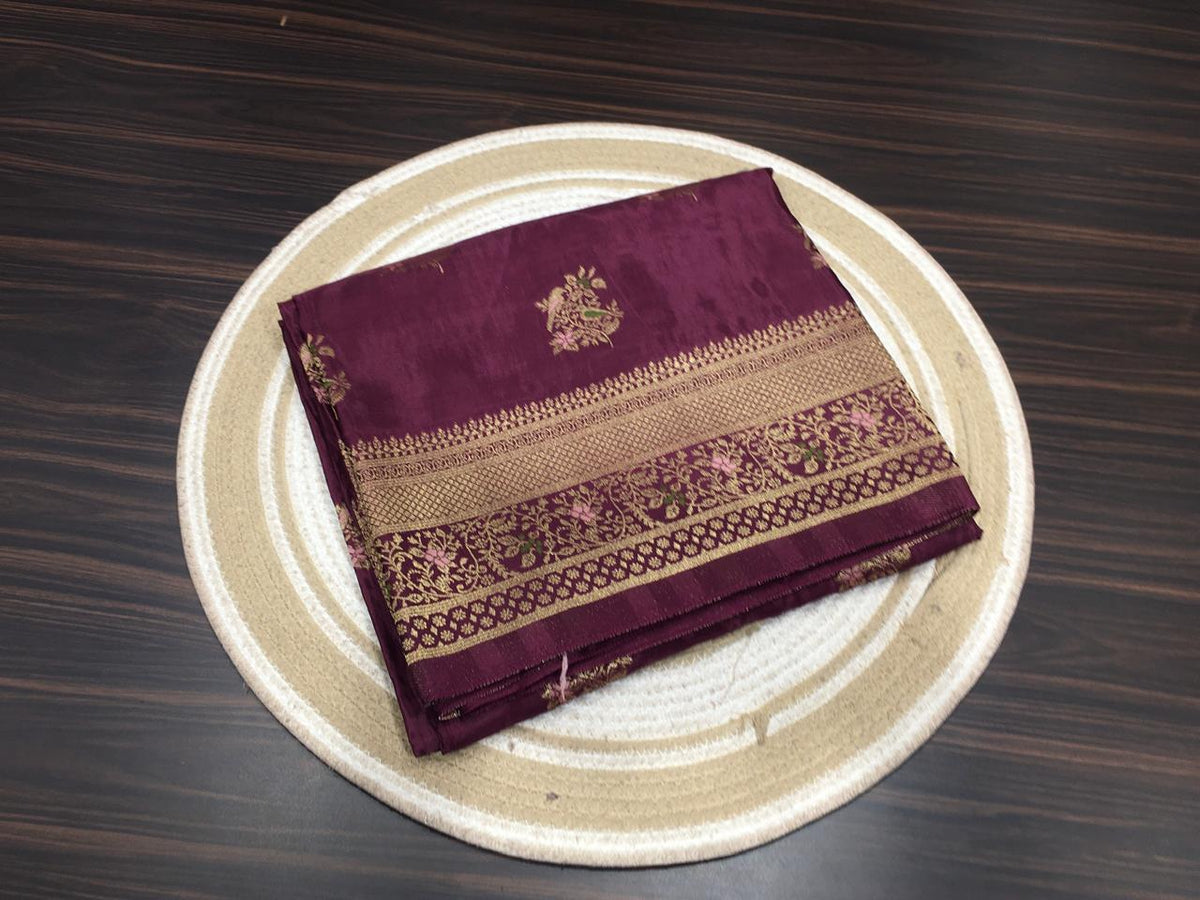 Satin Meena Crepe Saree