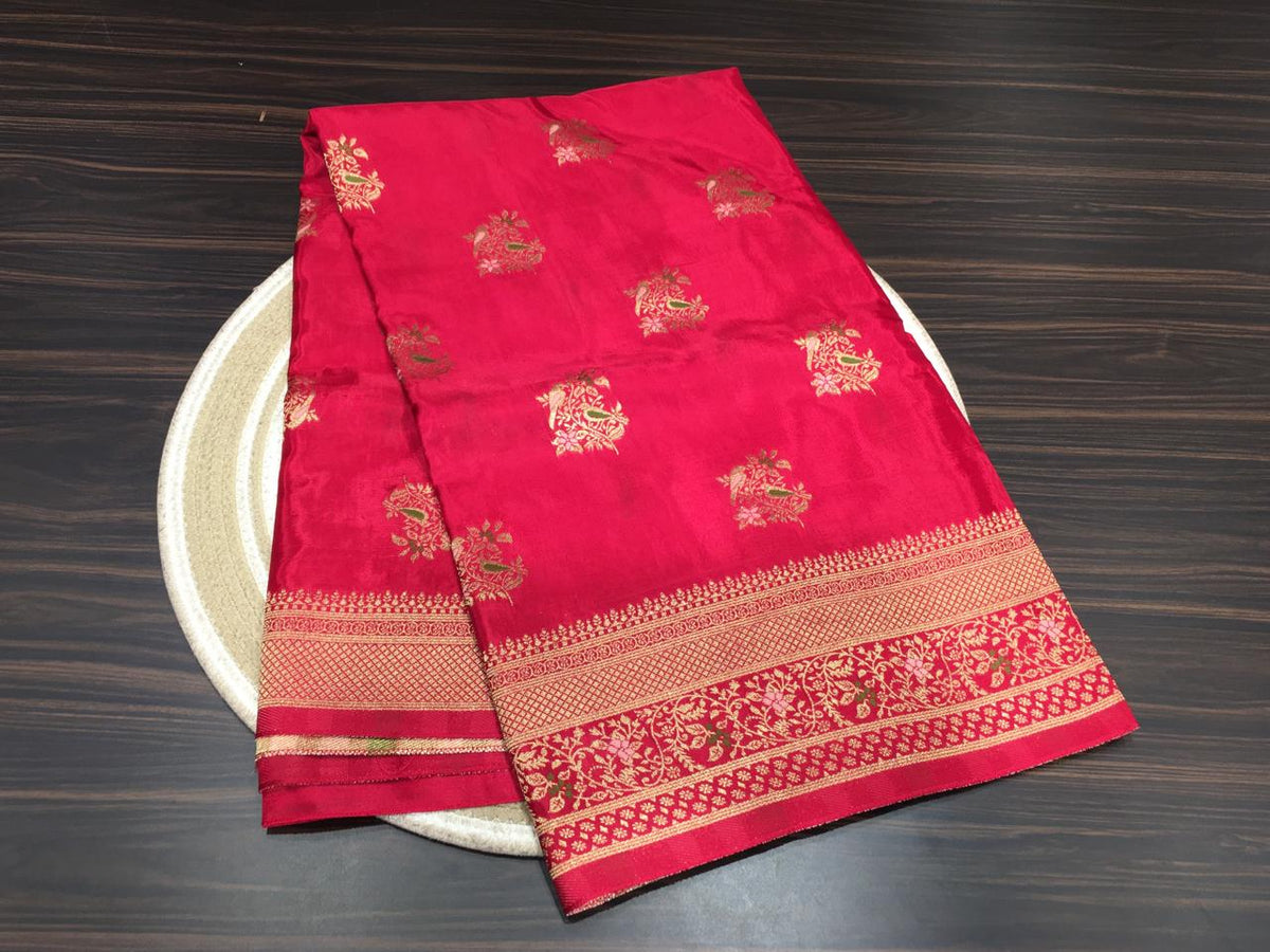 Satin Meena Crepe Saree